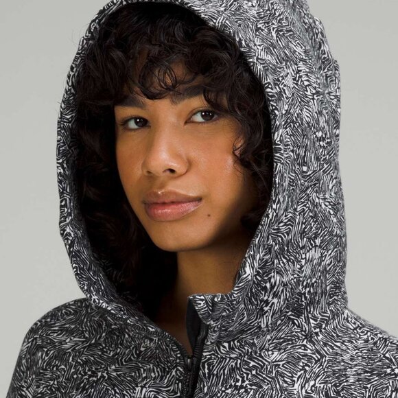 Lululemon Scuba Full Zip Hoodie Offbeat Alpine White Black Size 6 - Picture 4 of 8